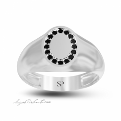 0.22 Karat Siyah Pırlanta Erkek Yüzük 2