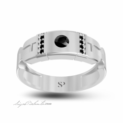 0.40 Karat Siyah Pırlanta Erkek Yüzük 2