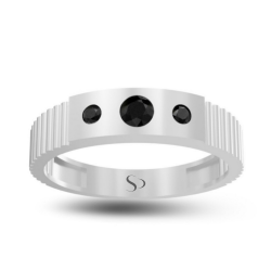 0.46 Karat Siyah Pırlanta Erkek Yüzük 1