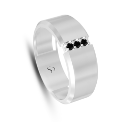 0.13 Karat Siyah Pırlanta Erkek Yüzük 2