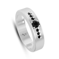 0.47 Karat Siyah Pırlanta Erkek Yüzük 2