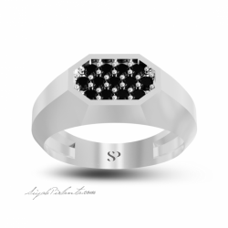 0.30 Karat Siyah Pırlanta Kadın Yüzük 1