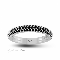 0.52 Karat Siyah Pırlanta Kadın Yüzük 2