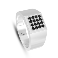 0.26 Karat Siyah Pırlanta Kadın Yüzük 2