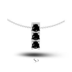 1.28 Karat Siyah Pırlanta Erkek Kolye 1