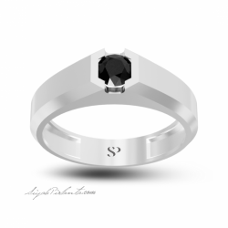 0.61 Karat Siyah Pırlanta Erkek Yüzük 2