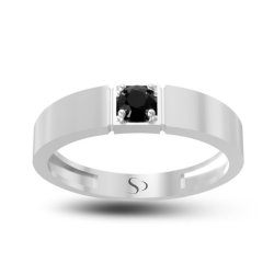 0.61 Karat Siyah Pırlanta Erkek Yüzük 1
