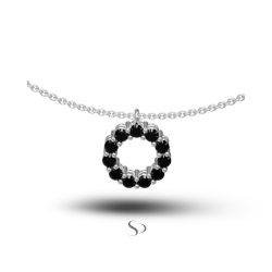 0.46 Karat Siyah Pırlanta Kadın Kolye 1