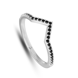 0.18 Karat Siyah Pırlanta Kadın Yüzük 2