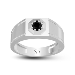 0.61 Karat Siyah Pırlanta Erkek Yüzük 1