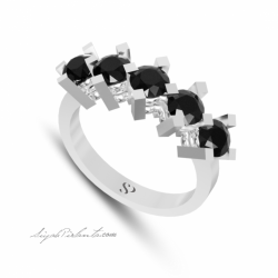 1.52 Karat Siyah Pırlanta Kadın Yüzük 1