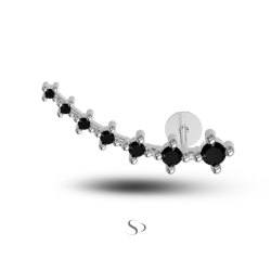 0.30 Karat Siyah Pırlanta Küpe 1