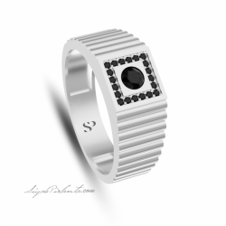 0.44 Karat Siyah Pırlanta Erkek Yüzük 1