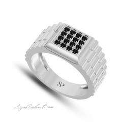 0.26 Karat Siyah Pırlanta Kadın Yüzük 1