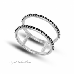 0.35 Karat Siyah Pırlanta Kadın Yüzük 1