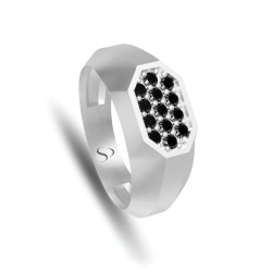 0.30 Karat Siyah Pırlanta Kadın Yüzük 2