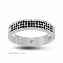 0.74 Karat Siyah Pırlanta Erkek Yüzük 2