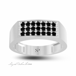 0.66 Karat Siyah Pırlanta Erkek Yüzük 2