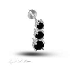 0.76 Karat Siyah Pırlanta Küpe 1