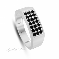 0.66 Karat Siyah Pırlanta Erkek Yüzük 1