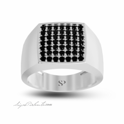 1.14 Karat Siyah Pırlanta Erkek Yüzük 2
