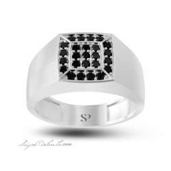 0.65 Karat Siyah Pırlanta Erkek Yüzük 2