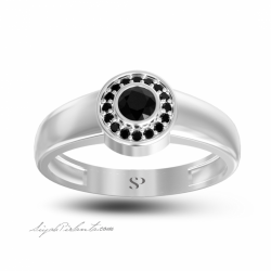 0.41 Karat Siyah Pırlanta Erkek Yüzük 2