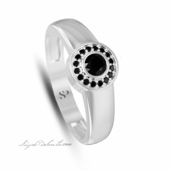 0.41 Karat Siyah Pırlanta Erkek Yüzük 1