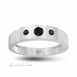 0.46 Karat Siyah Pırlanta Erkek Yüzük 2