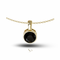 1.52 Karat Siyah Pırlanta Altın Kadın Kolye 2