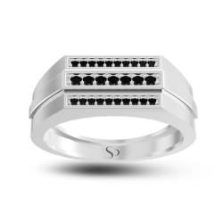 0.29 Karat Siyah Pırlanta Erkek Yüzük 1