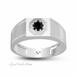 0.61 Karat Siyah Pırlanta Erkek Yüzük 2