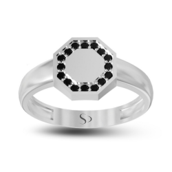 0.22 Karat Siyah Pırlanta Erkek Yüzük 1