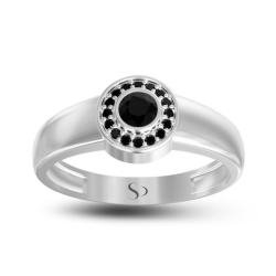 0.41 Karat Siyah Pırlanta Erkek Yüzük 1