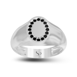 0.22 Karat Siyah Pırlanta Erkek Yüzük 1