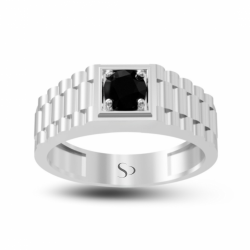 0.61 Karat Siyah Pırlanta Erkek Yüzük 1