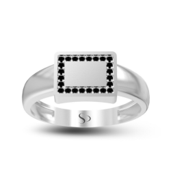 0.17 Karat Siyah Pırlanta Erkek Yüzük 1