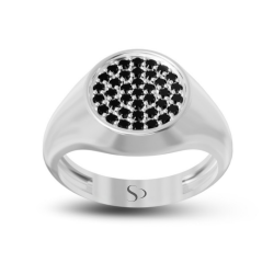 0.34 Karat Siyah Pırlanta Erkek Yüzük 1