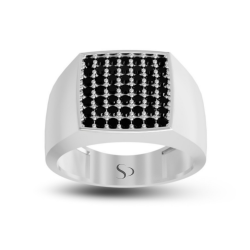 1.14 Karat Siyah Pırlanta Erkek Yüzük 1