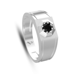 0.61 Karat Siyah Pırlanta Erkek Yüzük 2