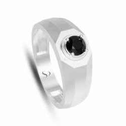 0.61 Karat Siyah Pırlanta Erkek Yüzük 2