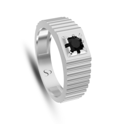 0.61 Karat Siyah Pırlanta Erkek Yüzük 2