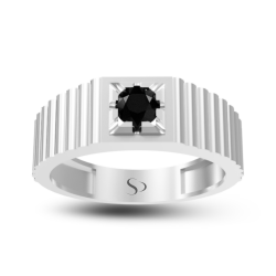 0.61 Karat Siyah Pırlanta Erkek Yüzük 1