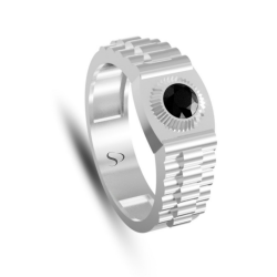 0.61 Karat Siyah Pırlanta Erkek Yüzük 2