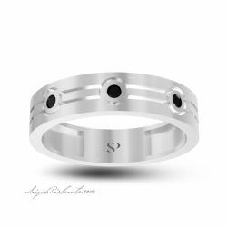 0.26 Karat Siyah Pırlanta Erkek Yüzük 2