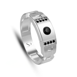 0.40 Karat Siyah Pırlanta Erkek Yüzük 2