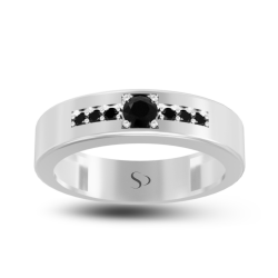 0.47 Karat Siyah Pırlanta Erkek Yüzük 1