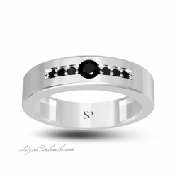 0.47 Karat Siyah Pırlanta Erkek Yüzük 2