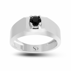 0.61 Karat Siyah Pırlanta Erkek Yüzük 1