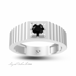 0.61 Karat Siyah Pırlanta Erkek Yüzük 2